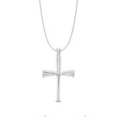 Mini Baseball Bat Cross Necklace | Sterling Silver