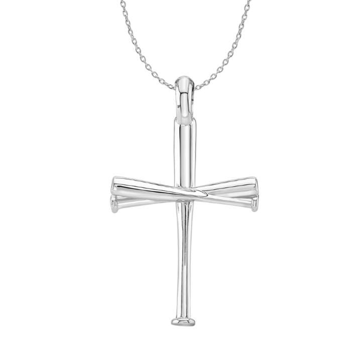 Mini Baseball Bat Cross Necklace | Gold