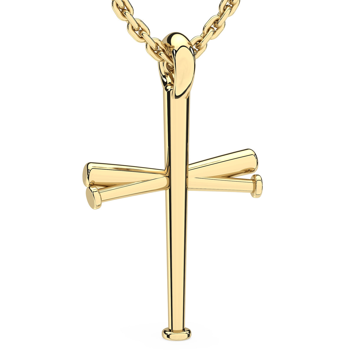 Five Tool Baseball Original Baseball Bat Cross Necklace | Gold 