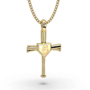 Custom Baseball Bat Cross Necklace | All In Faith Jewelry | Christian Baseball Drip