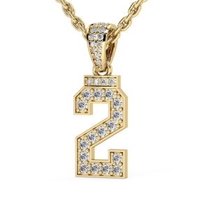 Customer Diamond Studded Jersey Number Necklace - Gold