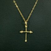 Mini Athlete's Cross Necklace | Yellow Gold