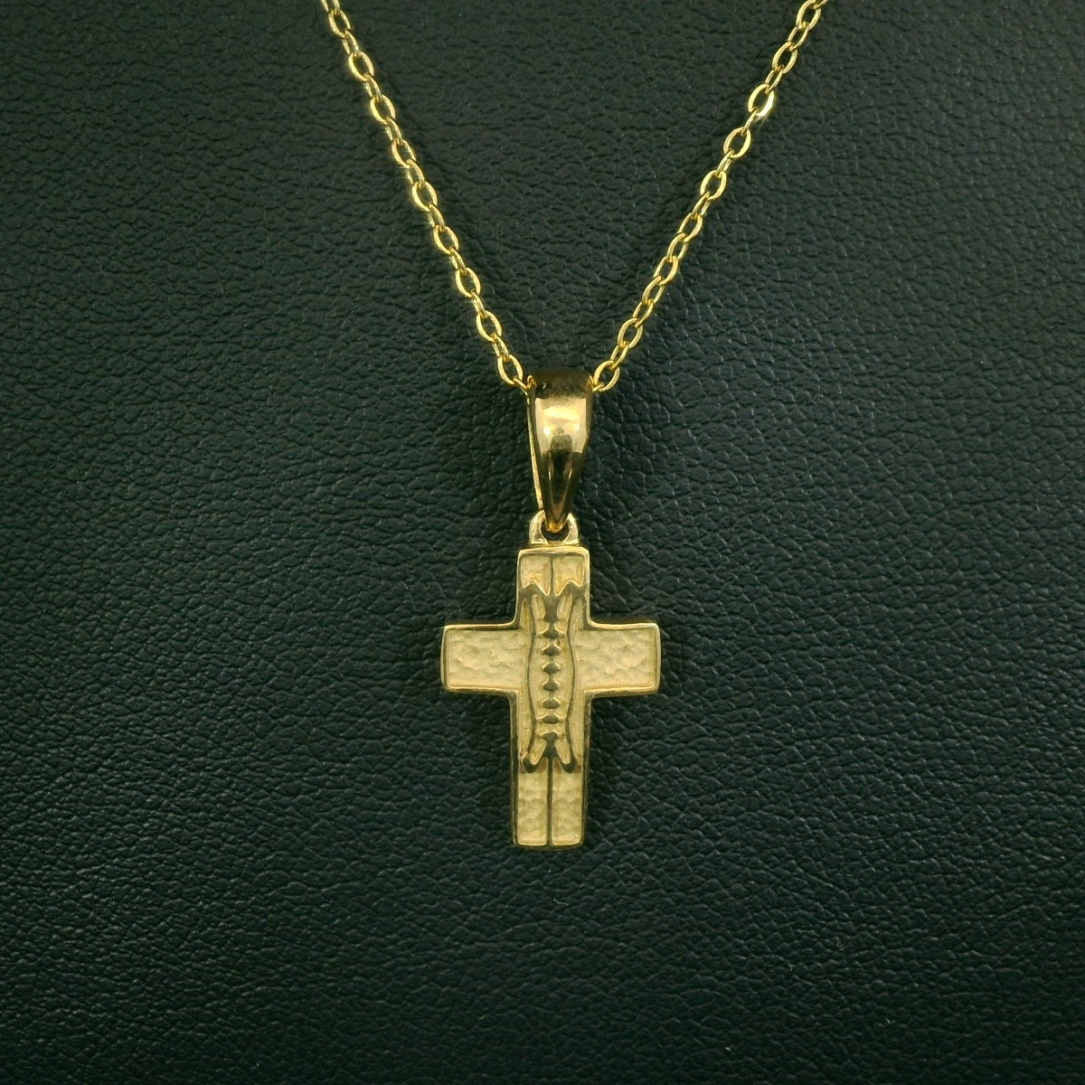 Pigskin Football Cross Necklace | Gold | Football Cross Pendant | All In Faith