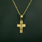 Pigskin Football Cross Necklace | Gold | Football Cross Pendant | All In Faith