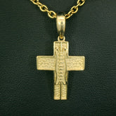 Pigskin Football Cross Necklace | Gold | Football Cross Pendant | All In Faith