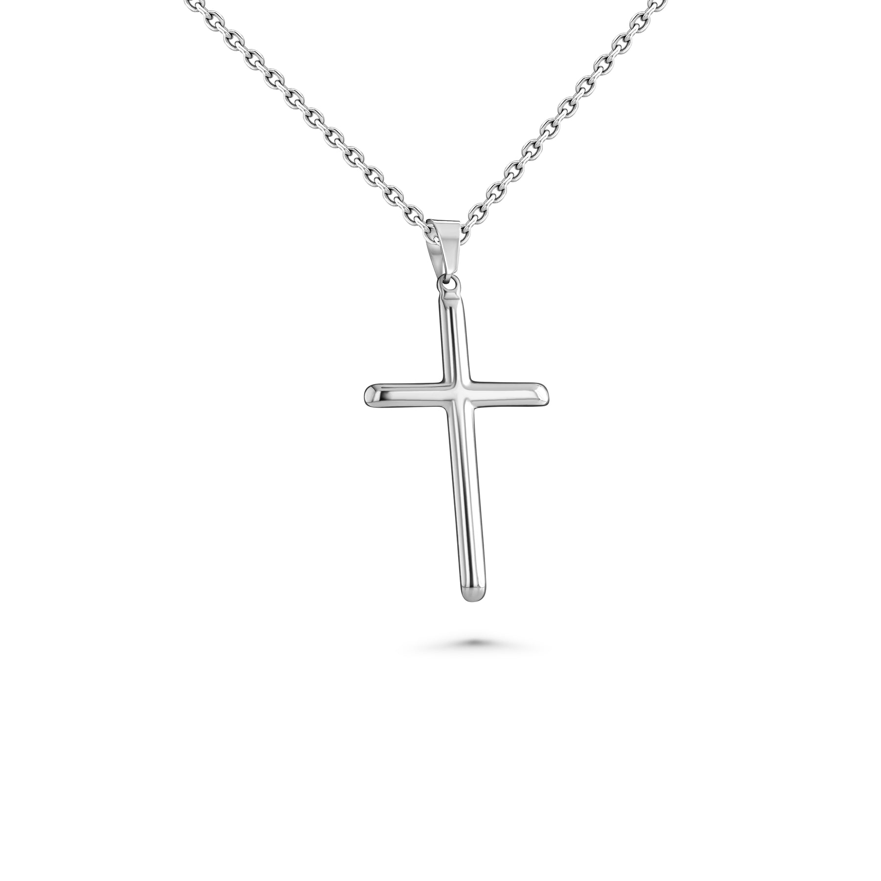 Christian silver cross stainless steel