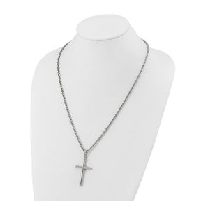 Cross Necklace w/ Box Chain | 24" | Stainless Steel