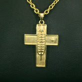 Pigskin Football Cross Necklace | Gold | Football Cross Pendant | All In Faith