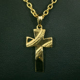 Baseball Cross Necklace | Gold