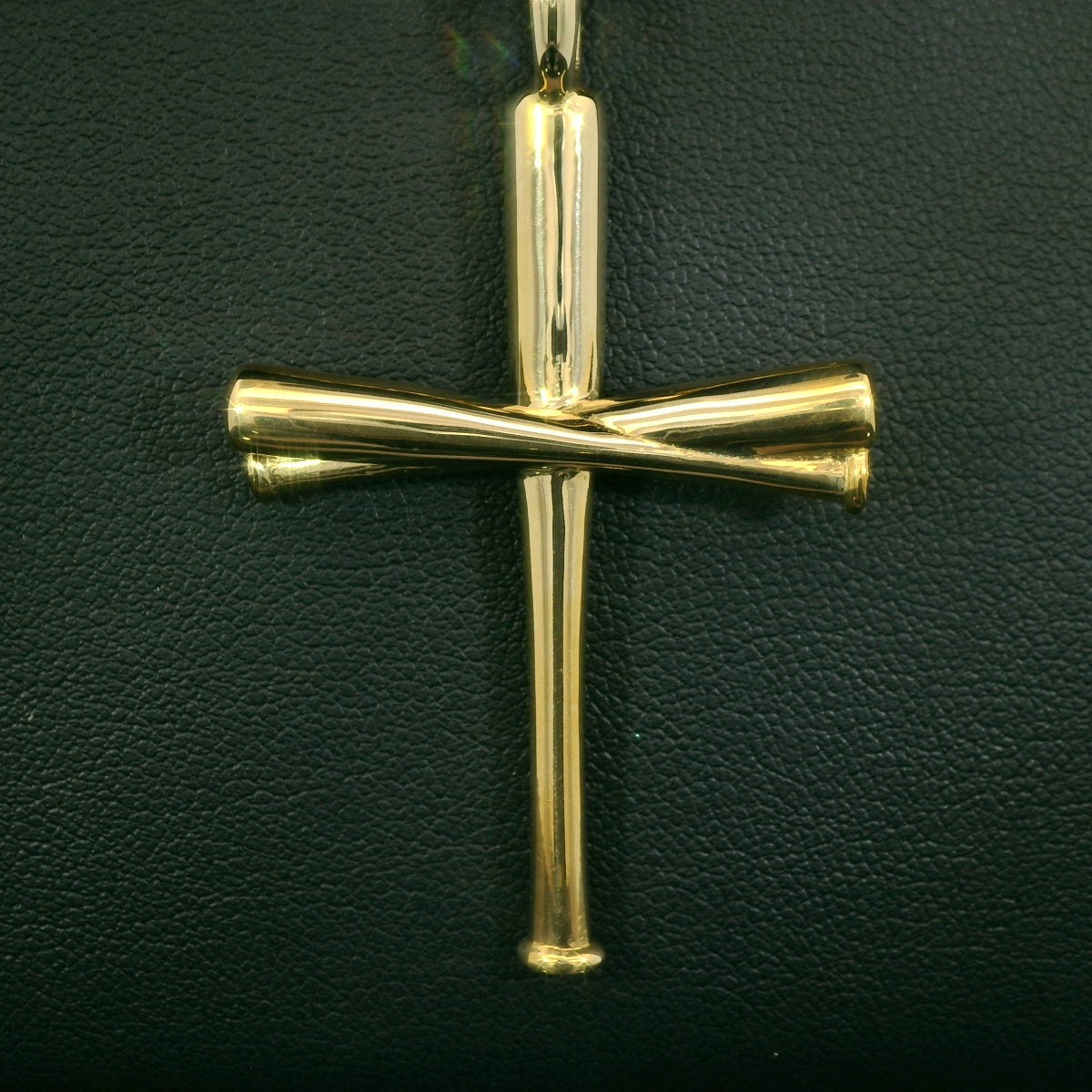 XL Baseball Bat Cross Necklace | Gold