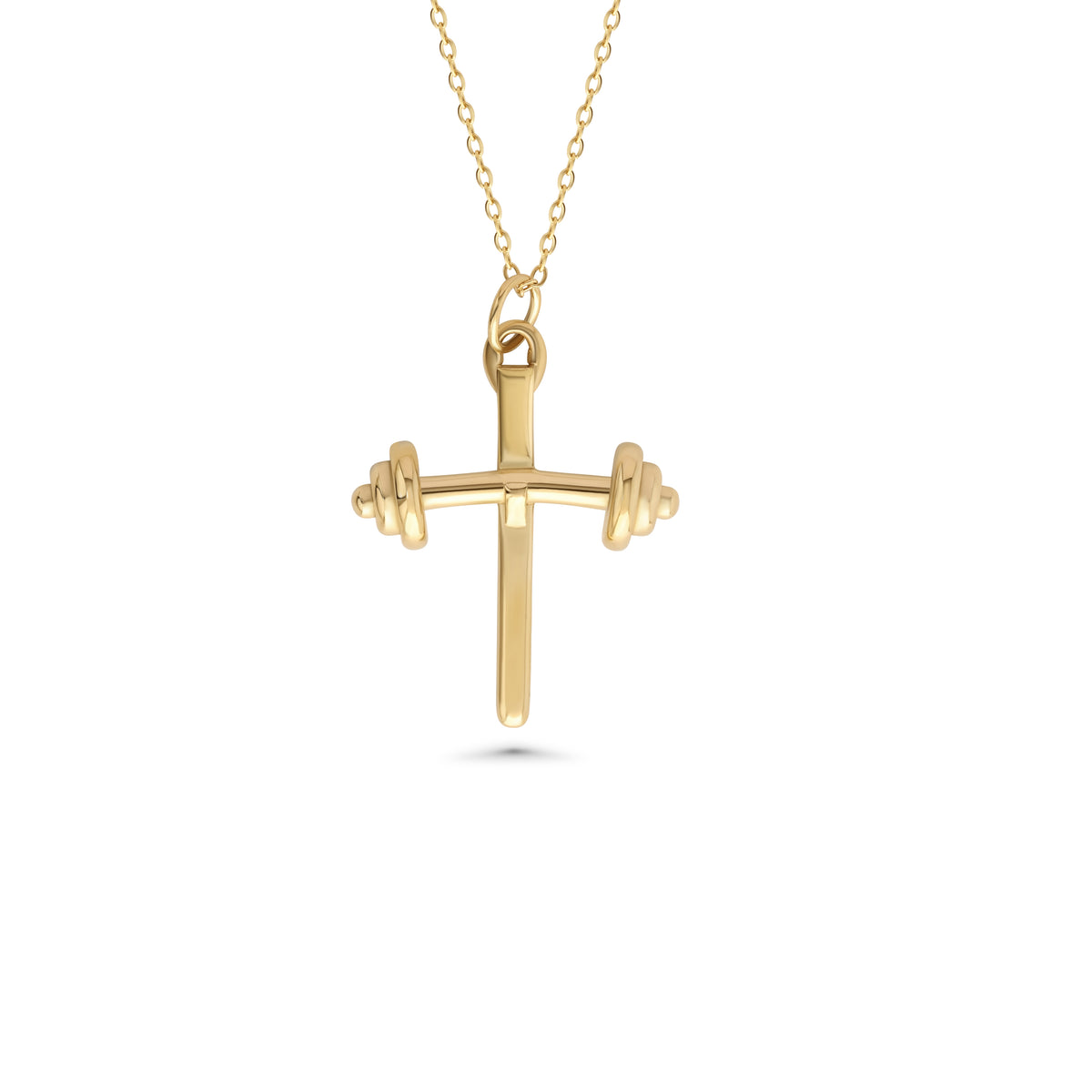 Weightlifting Barbell Cross Necklace | All in Faith Fitness