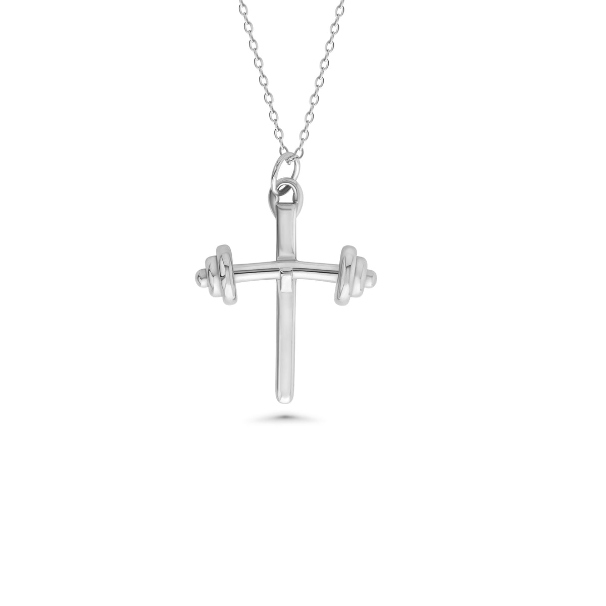 Weightlifting Barbell Cross Necklace | All in Faith Fitness