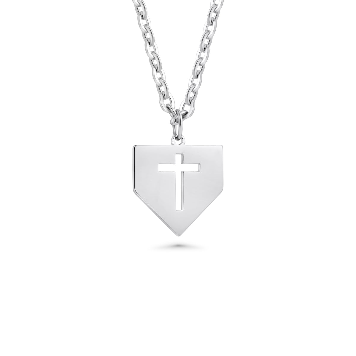 Baseball Home Plate Cross Necklace | Stainless Steel | All In Faith