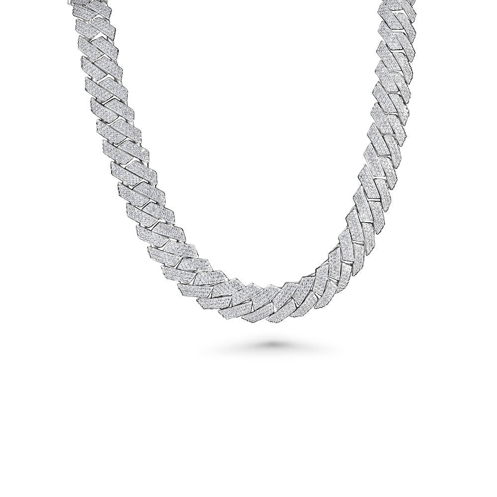 Iced Out Cuban Link Chain | Silver Cuban Link Chain | Moissanite Cuban Chain