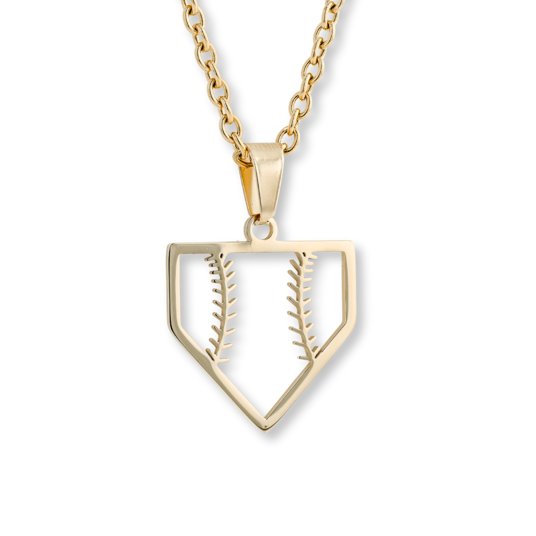 Home Plate Baseball Necklace | Baseball Pendant | Baseball Necklace