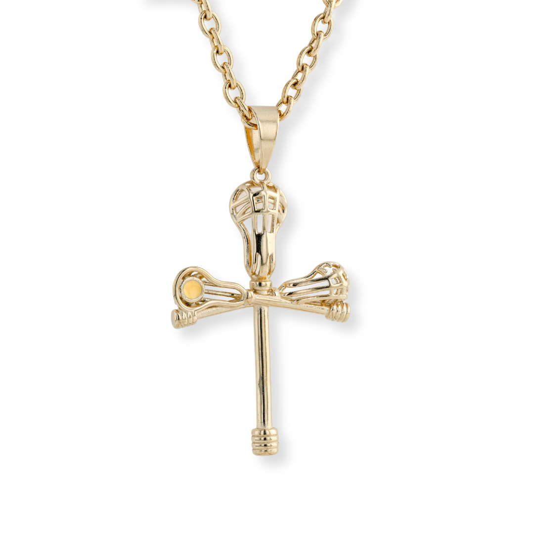 Cross Check Lacrosse Necklace | Stainless Steel