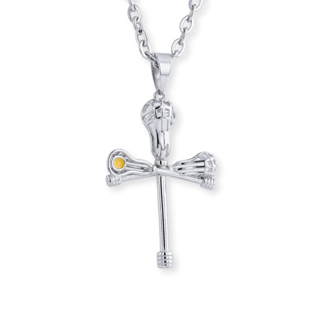 Cross Check Lacrosse Necklace | Stainless Steel