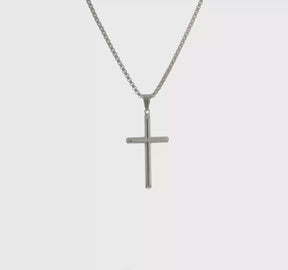 Cross Necklace w/ Box Chain | 24" | Stainless Steel