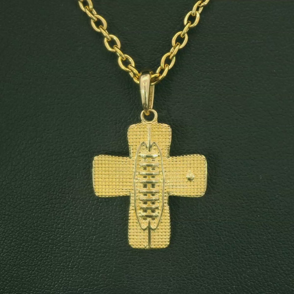 Blitz Football Cross Necklace - All In Faith | Football Cross Pendant