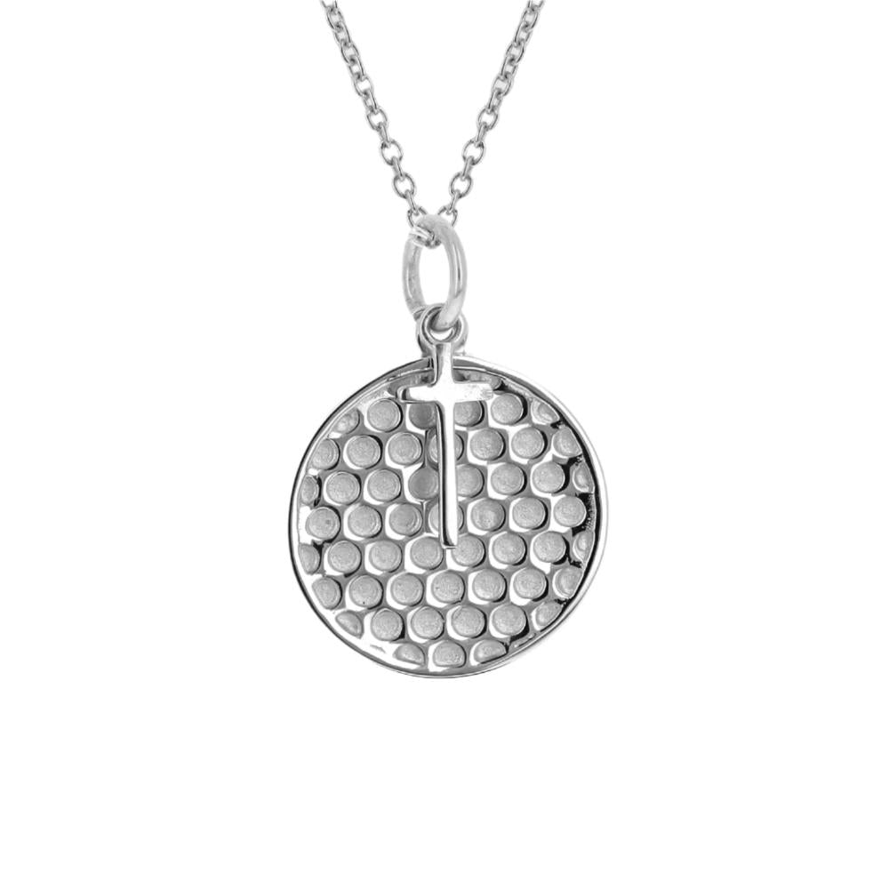 Golf Necklace with Cross Pendant | Sterling Silver | Golf Cross Necklace