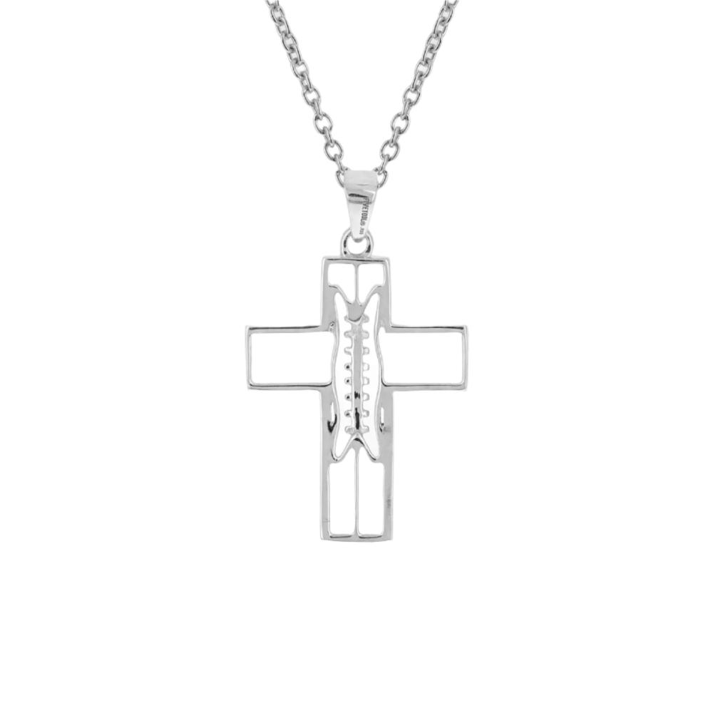 Mini Gridiron Football Cross Necklace | Football Cross Pendant | Football Cross Necklace | All In Faith