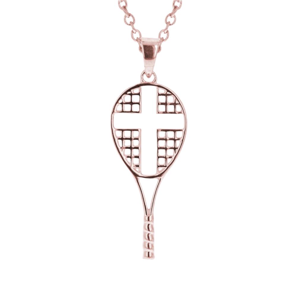 Mini Love All Tennis Racket Cross Necklace