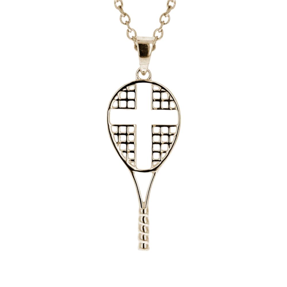 Mini Love All Tennis Racket Cross Necklace