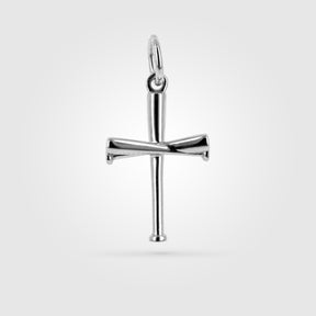 Baseball Bat Cross Bracelet Charm | Sterling Silver | All In Faith