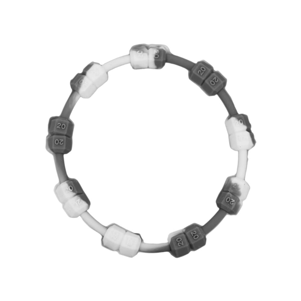 Fitness Weightlifting Power Bracelet Grey & White