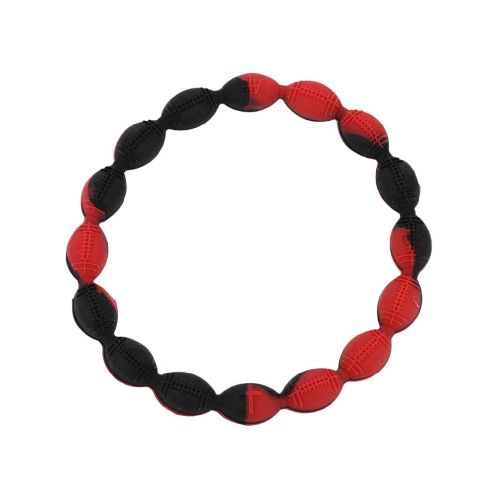 Power Band Football Bracelet | Red & Black Football Bracelet | Texas Tech Football Bracelet