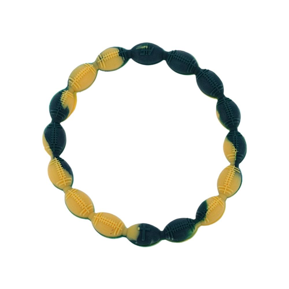 Power Band Football Bracelet | Football Bracelet | Baylor Football Bracelet | Green and Gold