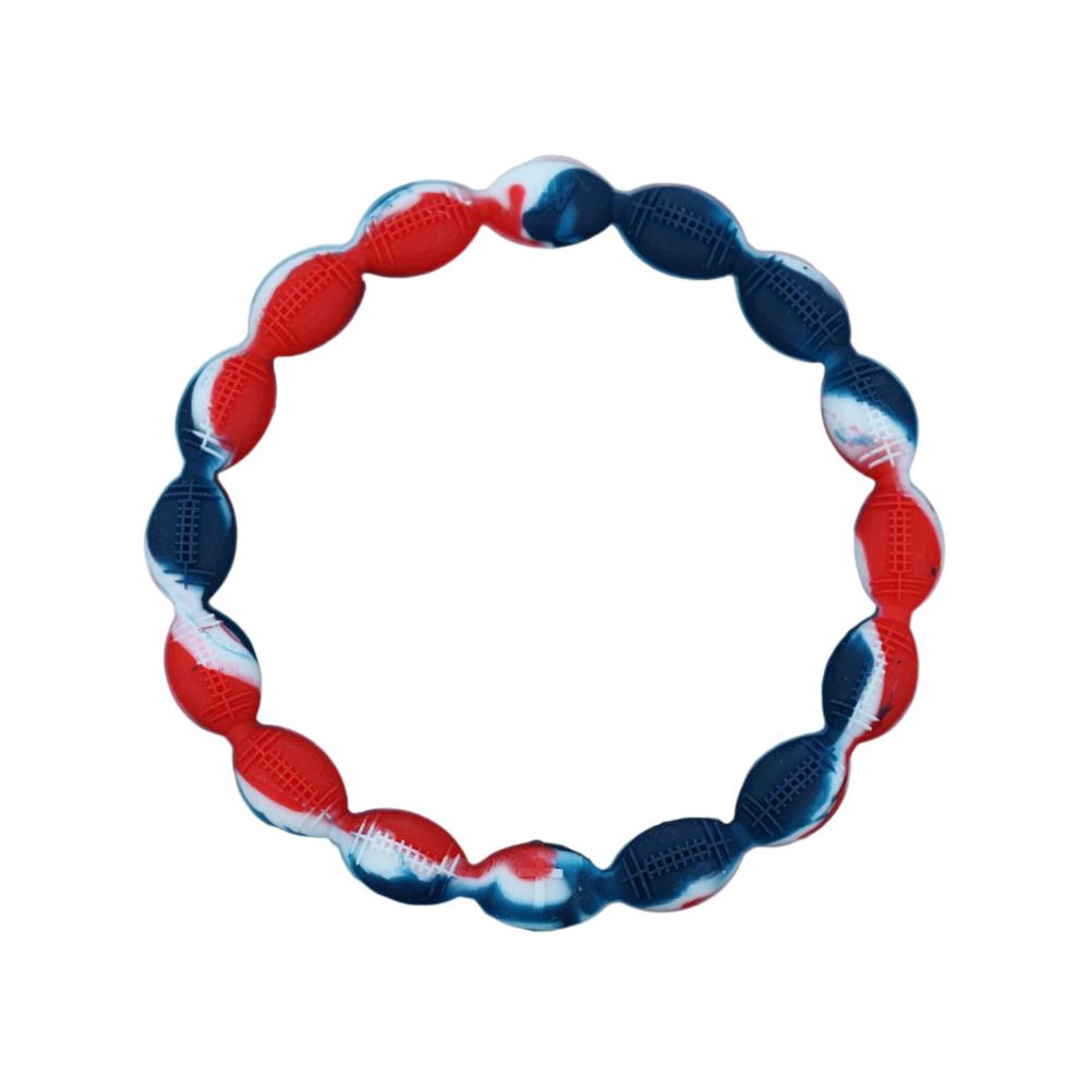 Power Band Football Bracelet | Red White & Blue Football Bracelet