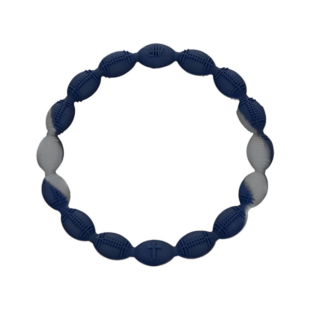 Power Band Football Bracelet | Blue & Silver Football Bracelet | Cowboys Football Bracelet