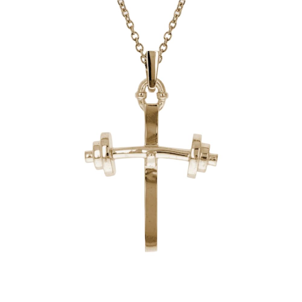 Youth Barbell Cross Necklace AIF