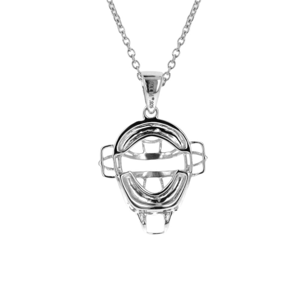 Mini Baseball Catchers Mask Necklace | Sterling Silver