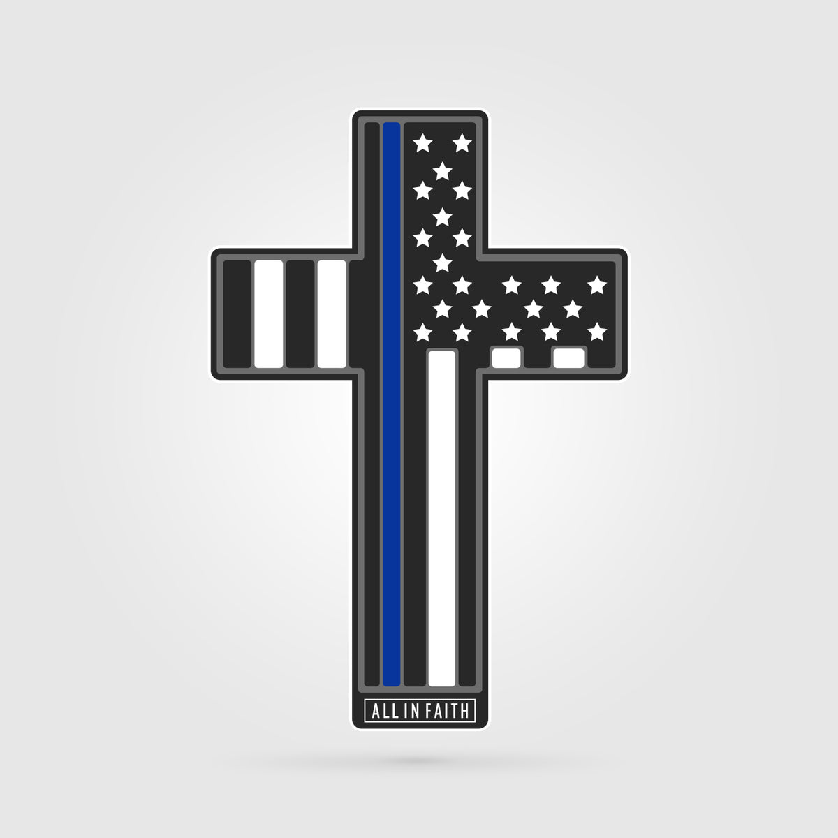 Thin Blue Line CROSS Stickers 2 Pack – AZ House of Stickers
