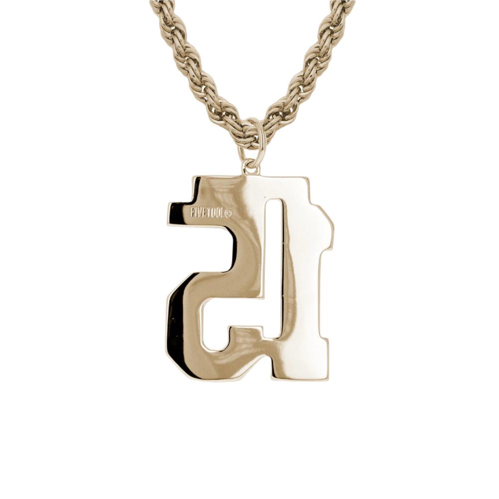 Custom Gold Jersey Number Necklace | 10k & 14k Yellow Gold Number Pendant