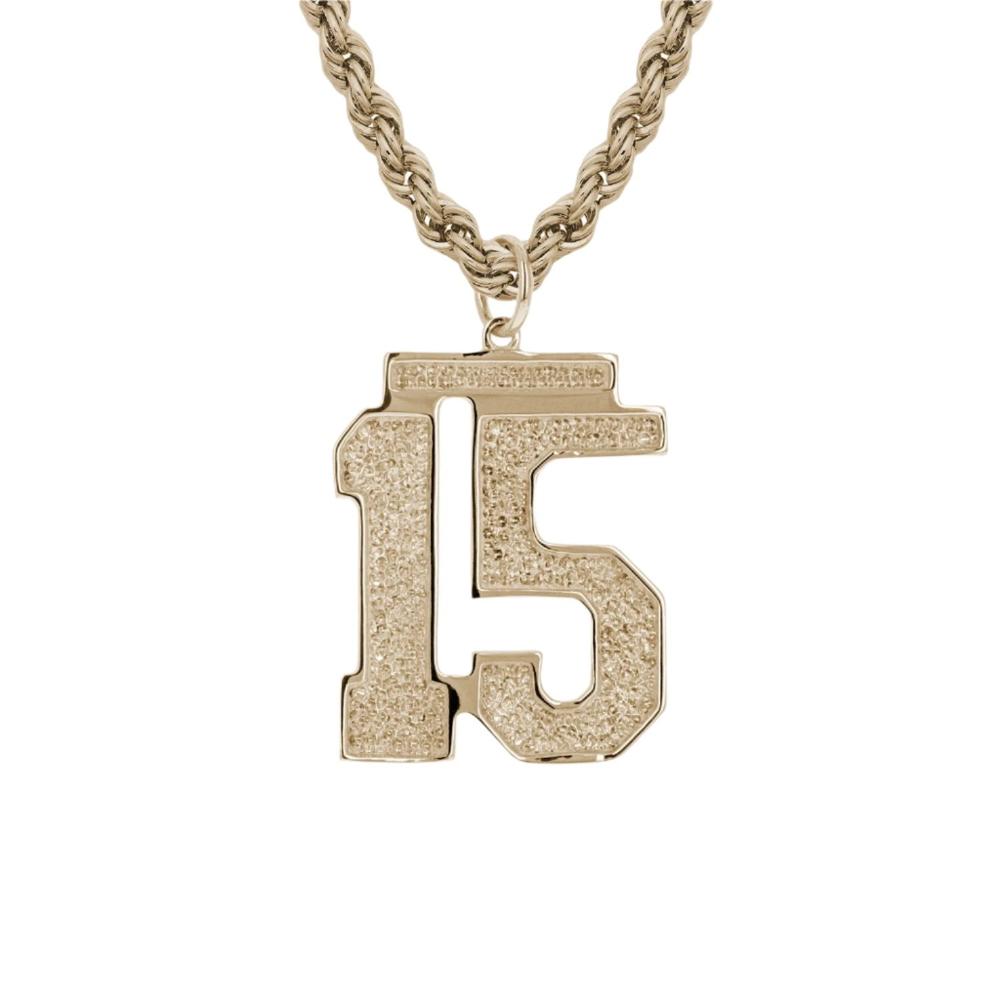 Custom Gold Jersey Number Necklace | 10k & 14k Gold Number Pendant